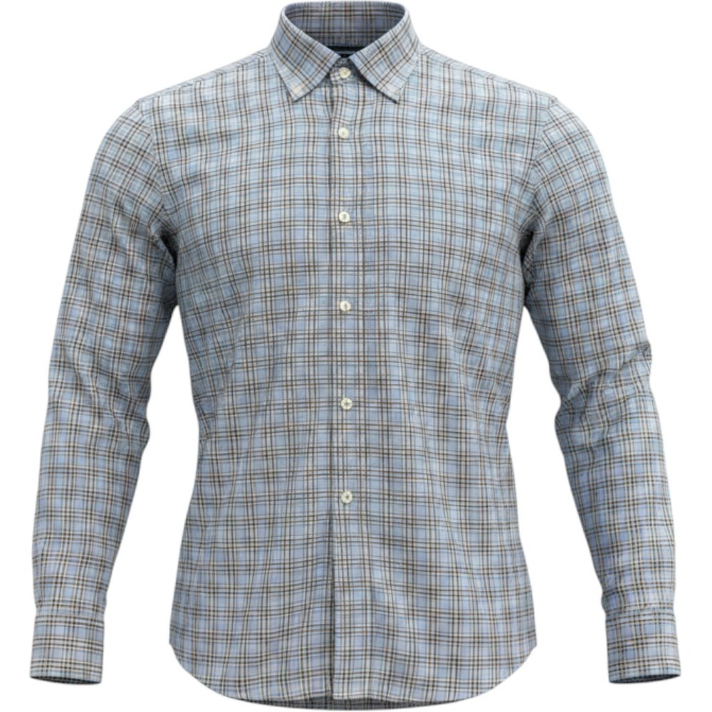 Southern Pines Mens Blue Plaid‎ Long Sleeve Button Down Shirt Size Medium